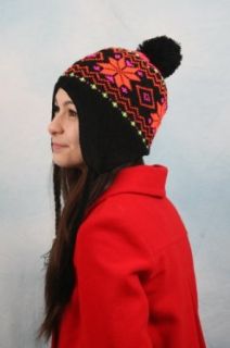 Women's Knit Peruvian Trapper Knit Winter Ear Flap Hat P210