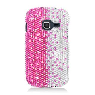 Pink Silver Bling Gem Jeweled Crystal Cover Case for Samsung Galaxy Centura SCH S738C Straight Talk Cell Phones & Accessories