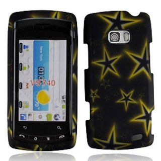 LG VS740 / Ally / Apex / Axis 2D Rubberized Graphic Protective Hard Case   Yellow Star Cell Phones & Accessories