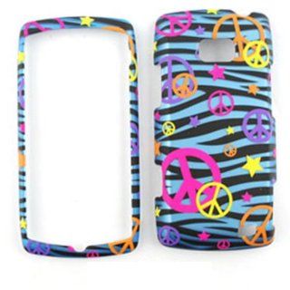CELL PHONE CASE COVER FOR LG ALLY APEX AXIS VS740 TRANS PEACE SIGNS ON BLUE ZEBRA Cell Phones & Accessories