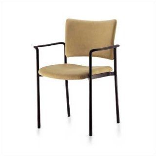 Source Seating Keystone Staxx Stacking Chair (Upholstered) 742 Arm Style Cache Arms, Color/Fabric Leather/Ebony   Furniture