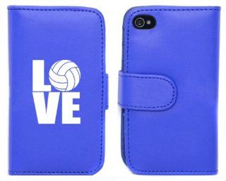 Blue Apple iPhone 5 5S 5LP744 Leather Wallet Case Cover Love Volleyball Cell Phones & Accessories