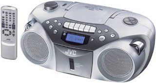 JVC RC EX36S Portable Boombox with CD Player, Cassette Deck, and AM/FM Tuner (Silver)   Players & Accessories