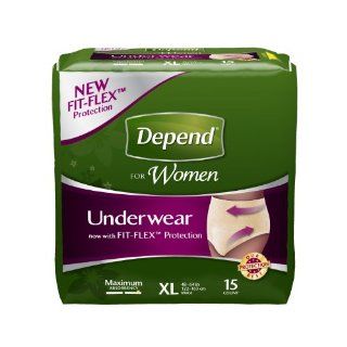 Depend Maximum Absorbency Underwear for Women, Extra Large, 15 Count (Pack of 4) Health & Personal Care