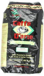 Caffe D'arte Fabriano Alderwood Espresso Whole Bean Coffee, 5 Pound Foil Bag  Roasted Coffee Beans  Grocery & Gourmet Food
