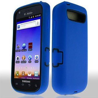 Blue Hard Soft Gel Dual Layer Cover Case for Samsung Galaxy S Blaze 4G SGH T769 Cell Phones & Accessories