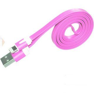Ayangyang Flat 2m Pink 8 Pin Usb Sync+charger Cable Cord Data for Iphone 5 Ipod Touch 5th New Can Not Support Audio Cell Phones & Accessories