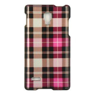 Dream Wireless CALGP769HPCK Slim and Stylish Design Case for the LG Optimus L9/P769   Retail Packaging   Hot Pink Checker Cell Phones & Accessories