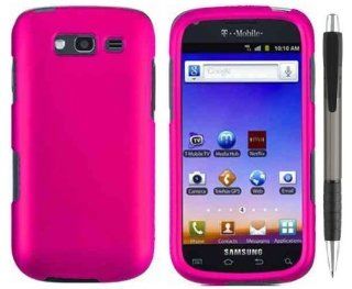 Hot Pink Design Protector Hard Cover Case for Samsung Galaxy S Blaze 4G T769 Smartphone (T Mobile) + Bonus 1 of New Rubber Grip Translucent Ball Point Pen Cell Phones & Accessories