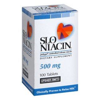"Slo Niacin Slo Niacin Slo Niacin Polygel Controlled Release Niacin, 500 mg, 100 Tablets" Health & Personal Care