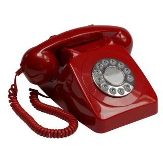 Retro Vintage GPO 746 1970's Push Button Telephone (Rotary Style) Red  Corded Telephones  Electronics