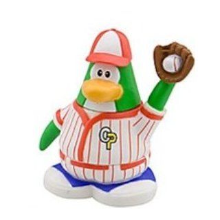 SUPER RARE   Disney Club Penguin BASEBALL PLAYER 2" Vinyl Mini Figure   Mix and Match Body Sections   Great Cake Toppers   Highly Collectible and Hard to Find Toys & Games