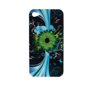 Green Daisy Pattern Hard Plastic Back Case for iPhone 4 4G Cell Phones & Accessories