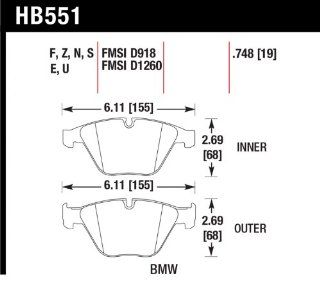 Hawk Performance HB551F.748 HPS High Performance Street Brake Pad Automotive