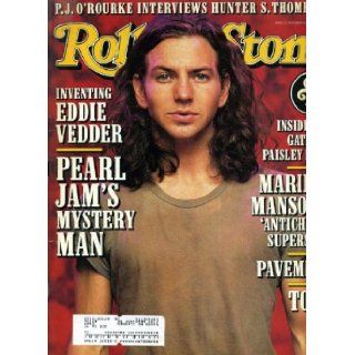 Rolling Stone November 28 1996 #748 Eddie Vedder/Pearl Jam Cover, Marilyn Manson, Pavement, Tool, P.J. O'Rourke Interviews Hunter S. Thompson Jann Wenner Books