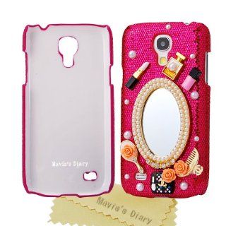 (NOT FOR SAMSUNG S4) Mavis's Diary Handmade Samsung Galaxy S4 Mini Luxury 3D Mirror & Fashion Accessories Diamond Crystal Bling Case Cover for Samsung Galaxy S4 Mini I9190 I9192 I9195 with Soft Clean Cloth (Red) Cell Phones & Accessories