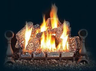 Vent Free Fireplace Gas Log Sets Size 24", Fuel Type Natural Gas   Infrared Fireplace Insert