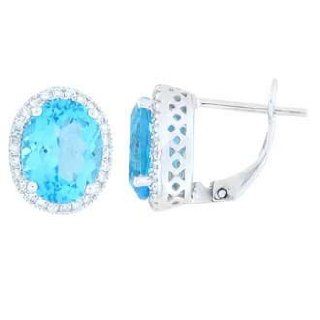 Blue Topaz Diamond Earrings Jewelry