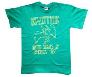 LED ZEPPELIN   United States Of America 1977   Green T shirt Novelty T Shirts Clothing