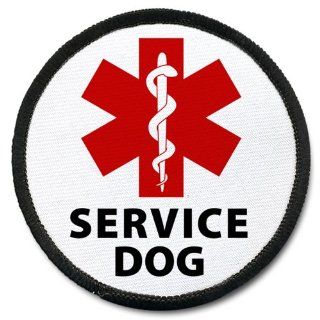 Medical Alert SERVICE DOG Black Rim Symbol 4 inch Sew on Patch 