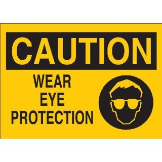Brady 43486 Aluminum Eye Protection Sign, 10" X 14", Legend "Wear Eye Protection (with Picto)" Industrial Warning Signs