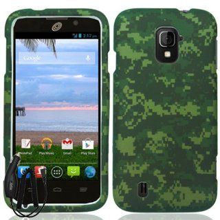 ZTE MAJESTY Z796C SOURCE N9511 GREEN ARMY CAMO COVER SNAP ON HARD CASE + FREE CAR CHARGER from [ACCESSORY ARENA] Cell Phones & Accessories