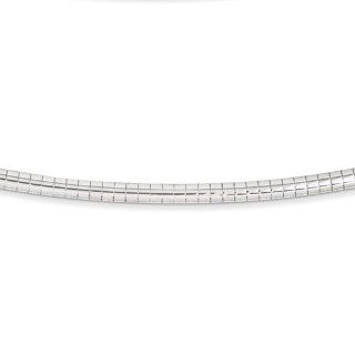 14k White Gold 16in 4mm Domed Omega Necklace. Metal Wt  22.46g Chain Necklaces Jewelry