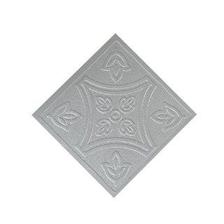 Metallo 4" x 4" Vinyl Tile in Silver   Decorative Tiles  