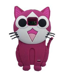 HJX Hot Pink S II i9100 Cute 3D Cartoon Cats Silicone Soft Back Cover Case for Samsung Galaxy S II S2 (SGH i777, GT i9100) Cell Phones & Accessories
