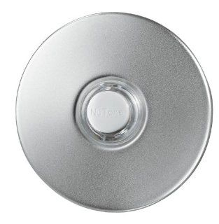 NuTone PB41LSN Wired Lighted Door Chime Push Button, Round, Satin Nickel Stucco Finish   Doorbell Push Buttons  
