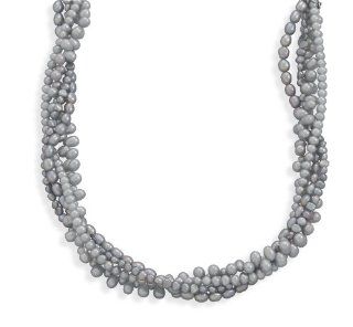 Genuine Elegante Necklace. 16"+2" Multistrand Cultured Freshwater Pearl Necklace. . BSE Jewelry