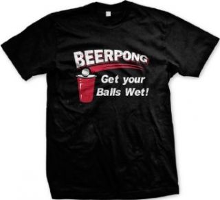 Beer Pong, Get Your Balls Wet Mens T shirt, Funny Drinking Game Beirut Mens Shirt Novelty T Shirts Clothing