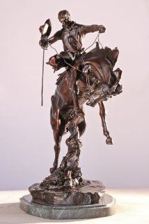 "Bronco Twister" Collectible Solid Bronze Sculpture Statue By C. M. Russell   Regular   Collectible Figurines