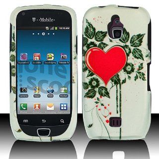 White Red Heart Hard Cover Case for Samsung Exhibit 4G SGH T759 Cell Phones & Accessories