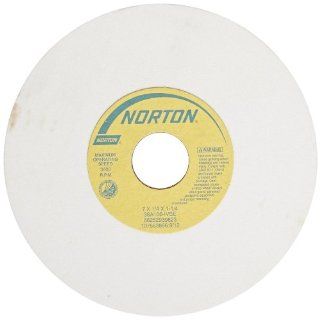 Norton 38A46 HVBE Type 01 Vitrified Straight Toolroom Grinding Wheel, Aluminum Oxide, 8" Diameter x 1/2" Width, 1 1/4" Arbor, 46 Grit, Grade H, White (Pack of 1) Abrasive Tool Room Grinding Wheels