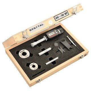 Starrett S780XTDZ 3 Point Contact 1/4 8 Inch Range, Fixed Anvil Electronic Internal Micrometer Set Outside Micrometers