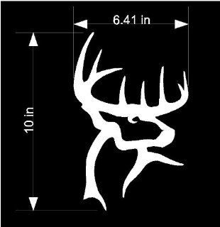 10in White Buck Commander Sticker Decal Wall Art Window Rtv Truck Car Ranger Ford Chevy Hunter Hunting   Automotive Decals