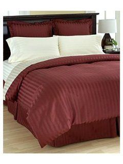 CHARTER CLUB Damask Stripe Twin Cotton Bedskirt, Cabernet, DCA52BS787   Bed Skirts
