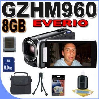 JVC GZHM960BUS GZHM960 Camcorder with 10x Optical Zoom and 3.5 Inch LCD Screen (Black) Accessory Saver 8GB Bundle  Camera & Photo