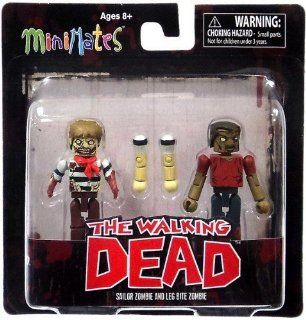 Diamond Select Toys Walking Dead Minimates Series 2 Sailor Zombie and Leg Bite Zombie , 2 Pack Toys & Games