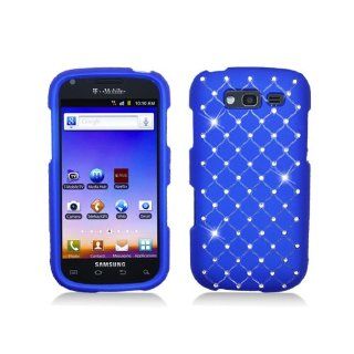 Blue Bling Gem Jeweled Crystal Studded Cover Case for Samsung Galaxy S Blaze 4G SGH T769 Cell Phones & Accessories