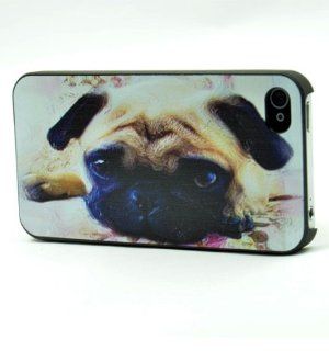 Pet Canine Pug Dog Tinted Design Snap On Case Cover for Apple iPhone 4 iPhone 4s + Screen Protector Cell Phones & Accessories