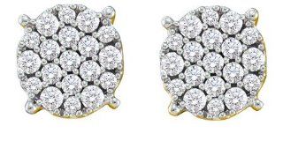 0.50CTW DIAMOND FLOWER EARRINGS Jewelry