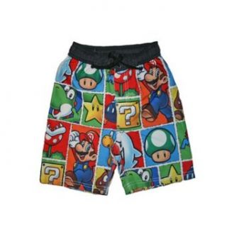 Nintendo "Super Mario" Multi Boys Swim Trunks Shorts Size 4 Clothing
