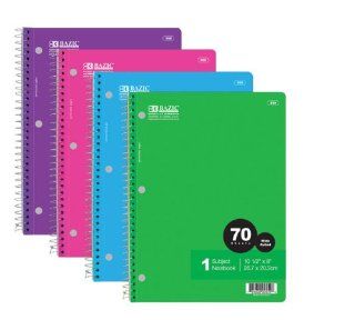 BAZIC W/R 70 Ct. 1 Subject Spiral Notebook, Case Pack 24 