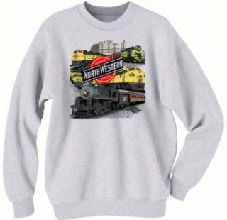 Chicago and Northwestern Collage Authentic Railroad Sweatshirt Novelty Athletic Sweatshirts Clothing