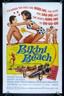 BIKINI BEACH * ANNETTE FUNICELLO FRANKIE AVALON ORIGINAL 1SH MOVIE POSTER 1964 Entertainment Collectibles