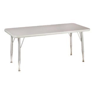 Rectangle Gray Glace Top Preschool Activity Table (30" W x 72" L)   Childrens Tables