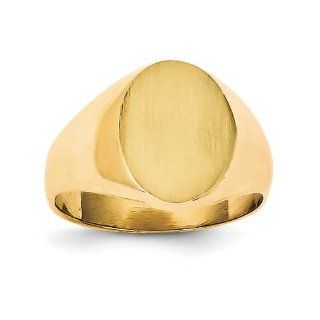 14k Yellow Gold Men's Signet Ring. Gold Weight  7.67g. 14.7mm x 11.3mm face Jewelry
