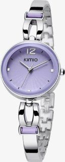 KIMIO K466L Fashion Ladies Quartz Bracelet Wrist Watch Daily Waterproof Stainless Steel Purple Watches